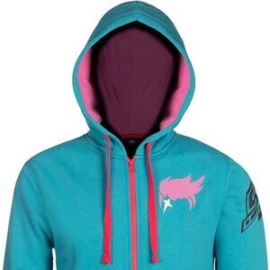 J!nx Overwatch Ultimate Zarya Men's Zip-Up Hoodie Blue/Pink XS